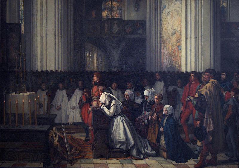 Henri Leys The Trental Mass for Berthal de Haze France oil painting art